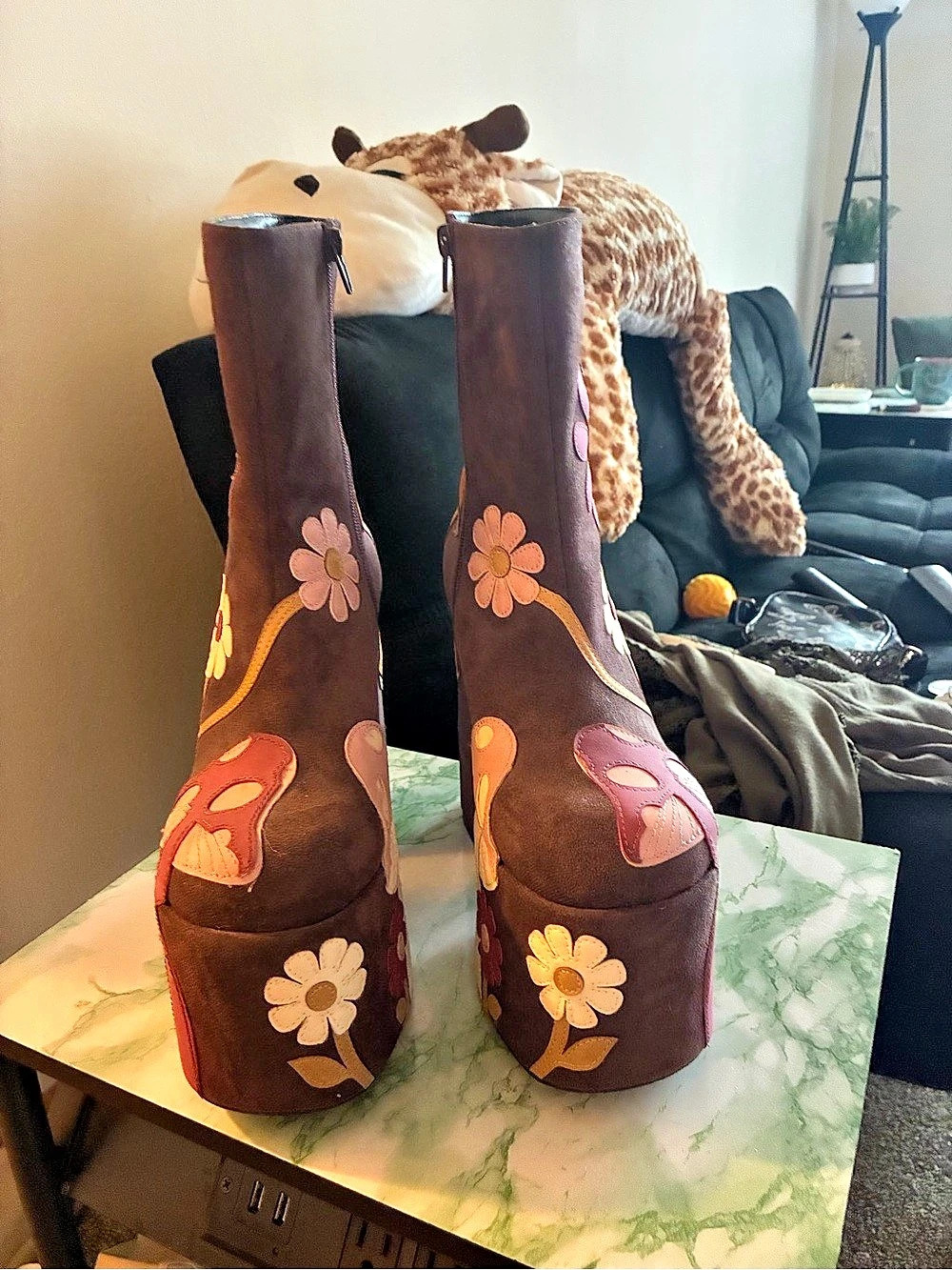 Current Mood Wandering Soul Platform Boots Brown Multicolor